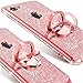Google Pixel 2 XL Case, Glitter Bling Diamond Rhinestone Bumper Cute Pixel 2 XL Phone Case for Girls with Ring Kickstand Sparkly Protective Google Pixel 2 XL Case for Girl Women - Rose Gold/Pink