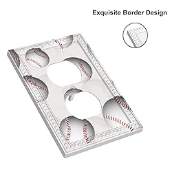 Cuitxrac Sports Design Baseball 1-Gang Outlet Cover