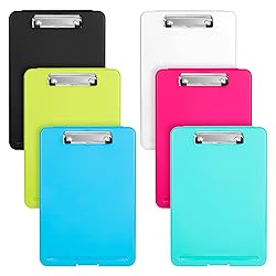 6 Pack Plastic Clipboard with Storage, IKAYAS Heavy