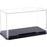 OLYCRAFT Clear Plastic Display Case 7x3.5x4 Inch Display Stand Box Self-Assembl Display Case with Black Base Dust Proof Protection Showcase for Collection Bricks Blocks Models
