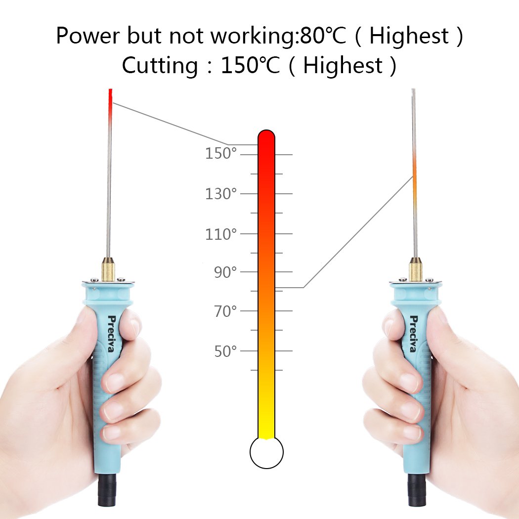 Amazon.com: Preciva Foam Cutter, Electric Foam Cutting Pen 100-240V/15W  Craft Hot Wire Knife 10CM Styrofoam Cutting Tool