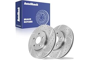 AUTO SHACK AutoShack Front Drilled & Slotted Brake Rotors | Replacement for Chevrolet Volt Bolt EV Bolt EUV 2011-2019 Cruze 2012-2020 Sonic 2016 Cruze Limited | Silver Zinc Coated | 2-PC Set | SilverShield Pro