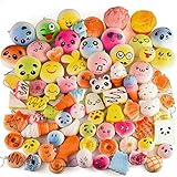 KUUQA 25 Pcs Random Slow Rising Squishies Jumbo Medium Mini Kawaii Squishy Cake/Panda/Donuts Toys Phone Straps Key Chains Stress Relief Toy Christmas/Birthday Party Present Favors Bags