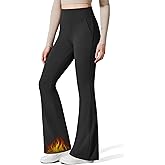 G4Free Barefeel Women's Fleece Lined Flare Yoga Pants Winter Thermal High Waist Leggings with Pockets