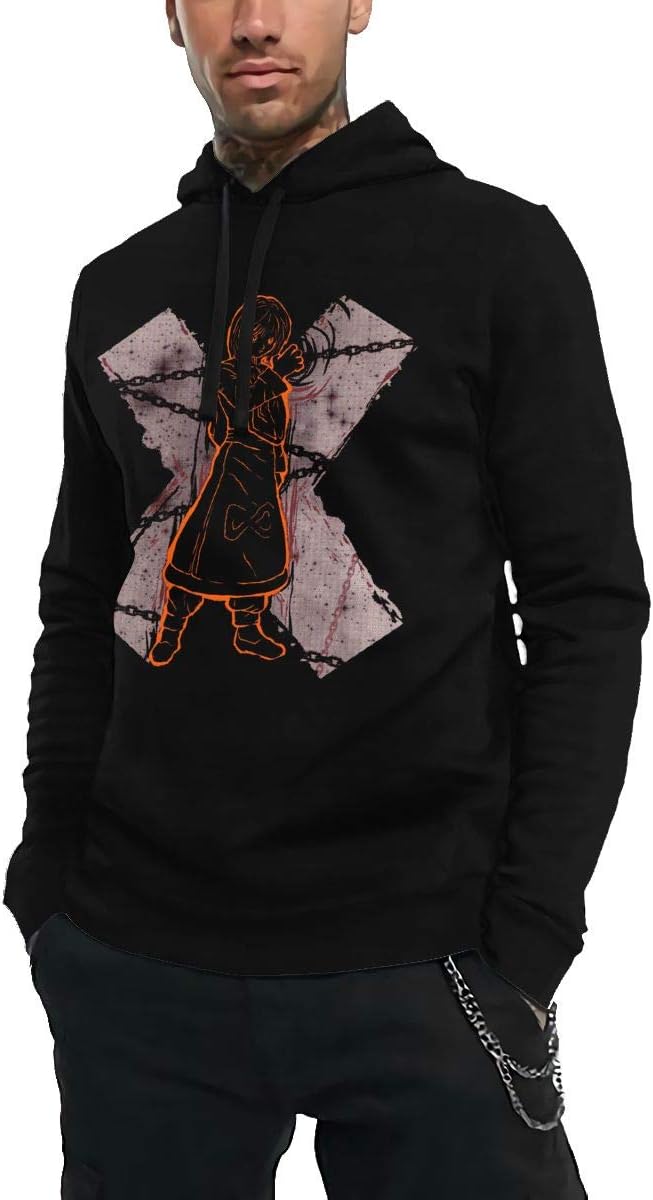 Hunter X Hunter Kurapika Unchained Men Casual Hooded Sweatshirt with Drawstring Black