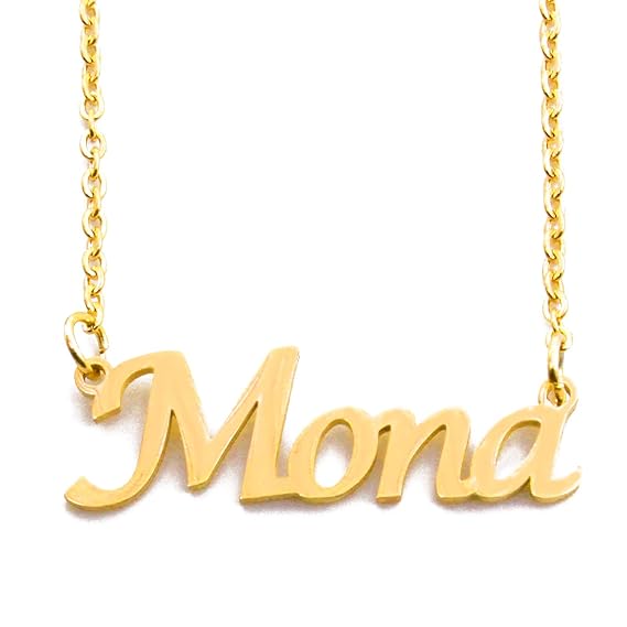 Buy Kigu Mona Custom Name Necklace Personalized 18ct Gold Plated At Amazon In Buy Kigu Mona Custom Name Necklace Personalized 18ct Gold Plated At Amazon In