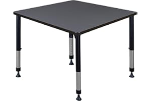 REGENCY Kee 42" Square Height Adjustable Classroom Table - Grey