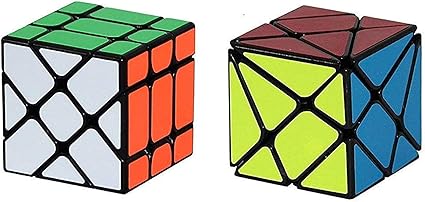 Nabhya Combo Offer of Windmill Cube and Axis Cube - Speed Magic Cube - 3x3 , 3 by 3 , Magic Speed Cubes