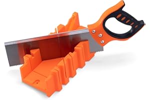 Navaris Miter Box with Saw - Mitre Box with 12" Hand Saw Cutter Tool Included for Cutting Wood Woodwork - Angle Cutter for Jo