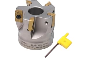 Jerax tools 90 Degree Indexable Face Mill with 5 Pcs Carbide Inserts, 2" Cutting Diameter