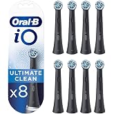 Oral-B iO Ultimate Cleaning Toothbrush Heads - Black (Pack of 8) | Original toothbrush attachment for electric toothbrush, 360&deg; advanced deep cleaning and plaque removal