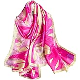 FairyCity Womens oversized Luxury Silk Scarf Long Satin Scarf Lightweight Fashion Shawl Wrap
