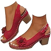 Block Square Heel Sandals for Women 2026 High Block Heels Elegant Fish Mouth Flowers Sandals Hollow out Mesh Slingback Heels White for Daily Wear Chunky Low Heeled Shoes Dress