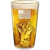TRUMP 3D Fist Beer Glass – 15oz Fight! Fight! MAGA Beer Glass – Unique USA President Drinking Glassware for Men, Father’s Day Gifts, Patriotic Gift - Food-Grade Non-BPA Material