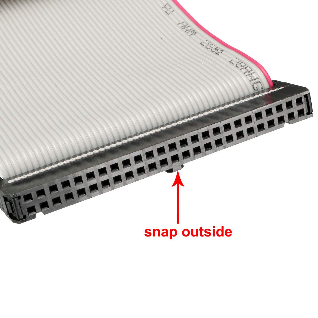 sourcing map IDC Gray Wire Flat Ribbon Cable 50 Pins 128cm Length 2.54mm Pitch 2pcs Type-C - Image 5