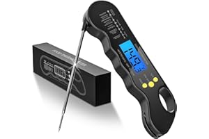 TRAUSI Instant Read Meat Thermometer, Fast & Accurate Digital Food Thermometer with Backlight, Waterproof & Magnet for Grilli