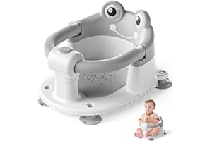 WIQINS Baby Bath Seat for Babies 6 Months & up Non-Slip Toddler Bath Seats for Sitting Up Infant Bathtub Chair with Suction Cups and Soft Cushion for Baby Shower Tub Seat