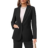 luvamia Dressy Blazers for Women Button Long Sleeve Lapel Business Casual Outfits Office Work Suit Blazer with Pockets
