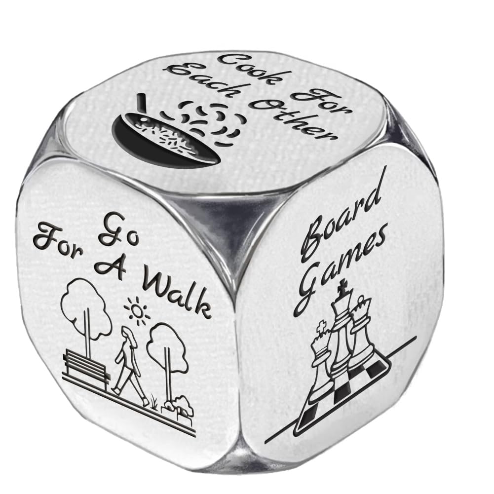 UNICRAFTALE Relaxing Activity Dice 1 Set Stainless Steel Decision Wedding Gifts Funny Date Night Ideas Dice Anniversary Valentines Day Gifts for Men Women Coworker Christmas Birthday Gifts — image 1