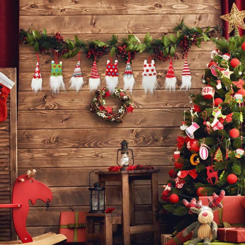 GoosWexmzl Christmas Tree Hanging Ornaments Set - Christmas Gnomes Decorations Holiday Plush Gnomes Santa Christmas Tree Decoration