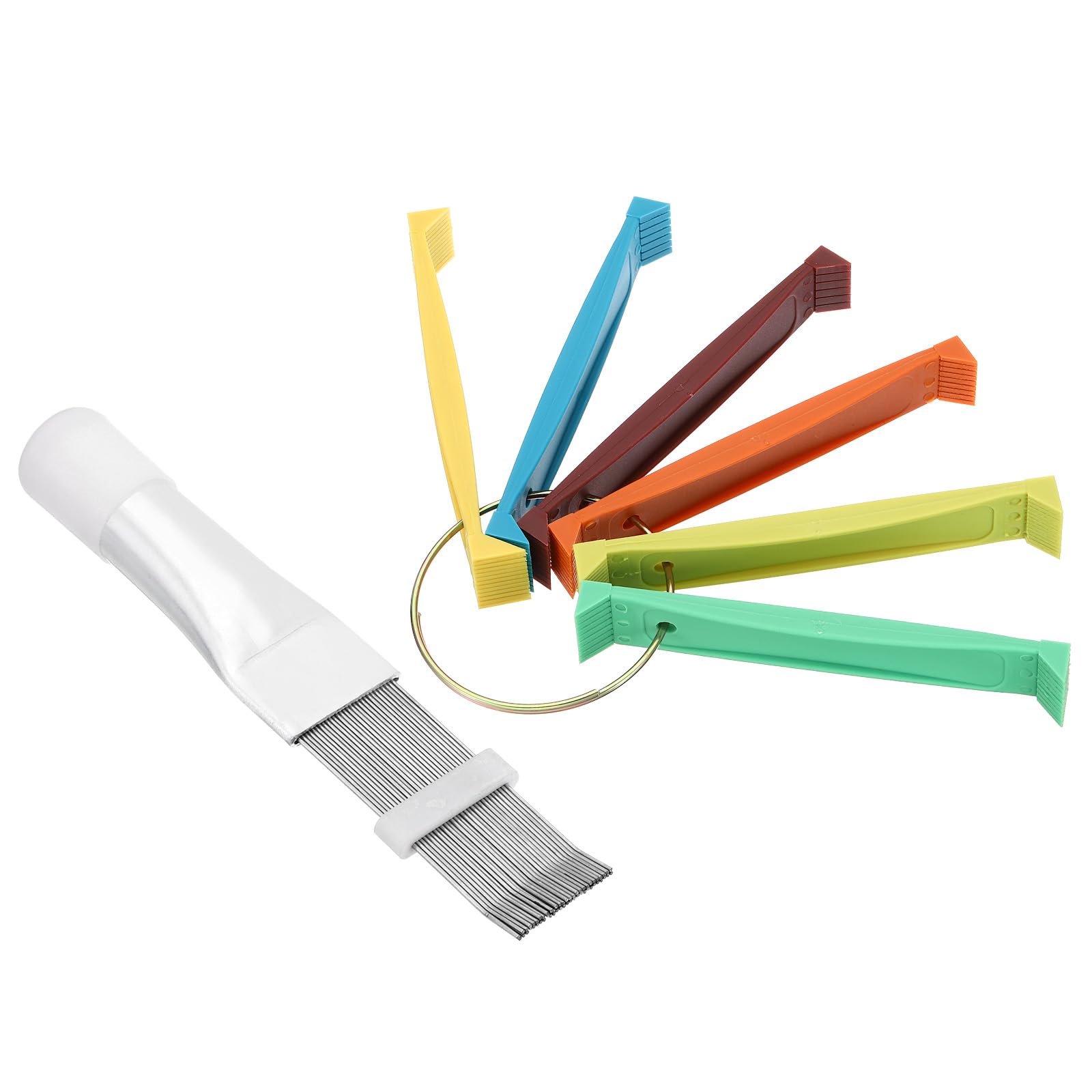 PATIKIL Air Conditioner Fin Comb, Include Stainless Steel Condenser Fin Straightener, FCR6 Fin Comb, AC Coil Cleaner Tool for AC Unit Radiator Refrigerator