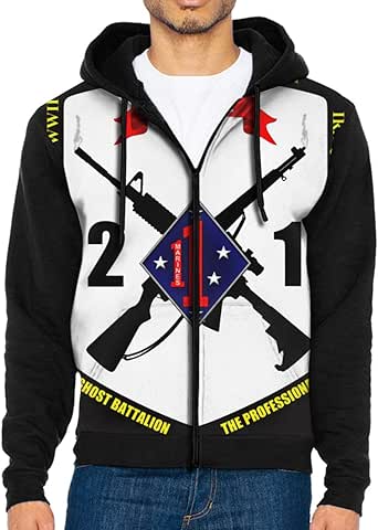 Amazon.com: HANDsomeA 1st Marine Division 2nd Battalion 1st Marines Mens Fashion Zip Up Long 