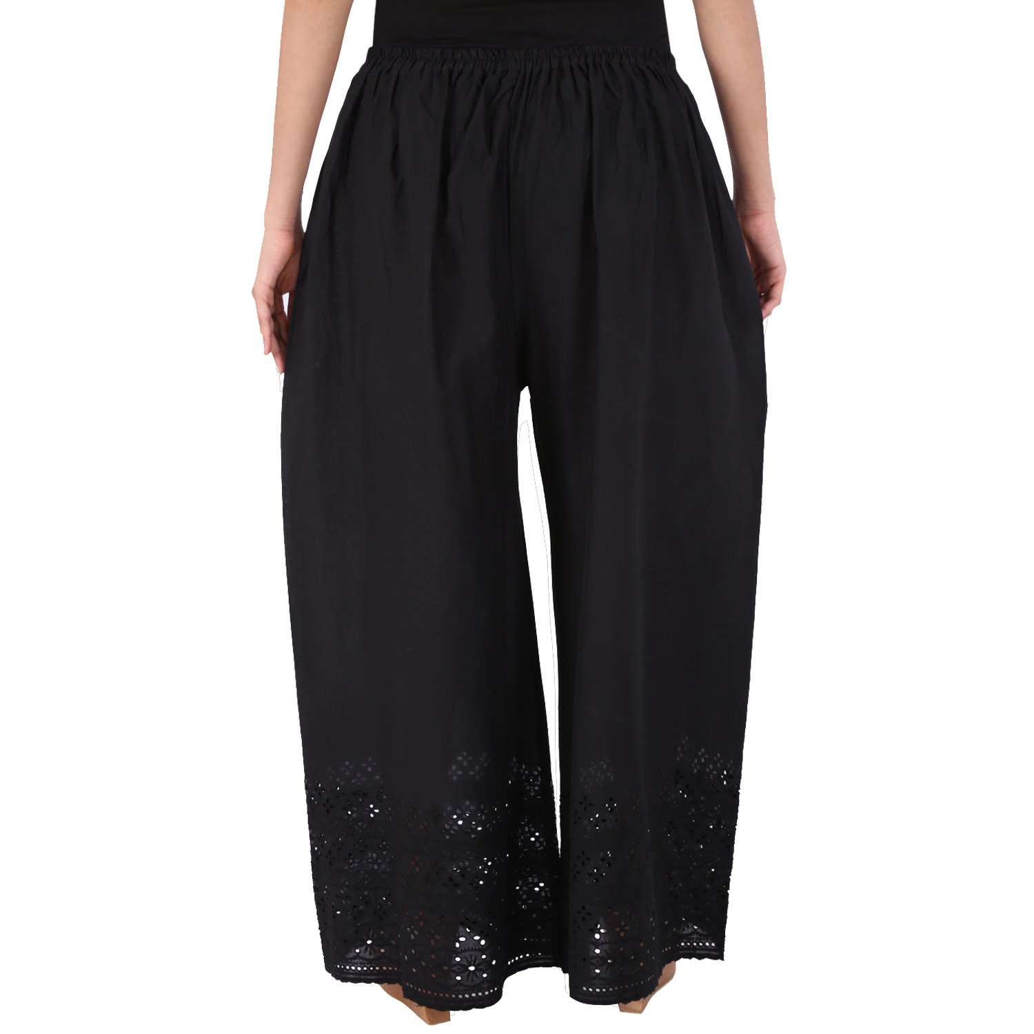 ayesha creations cotton chikan hakoba afghani palazzo pants for women