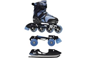 Rollerface Switch 3-in-1, Interchangeable in 3 modalities: Inline Skate, Roller Skate, and Ice Skate. (Adjustable up to 3 Siz
