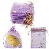 SUMAJU 100 Pieces Moon Star Organza Jewelry Candy