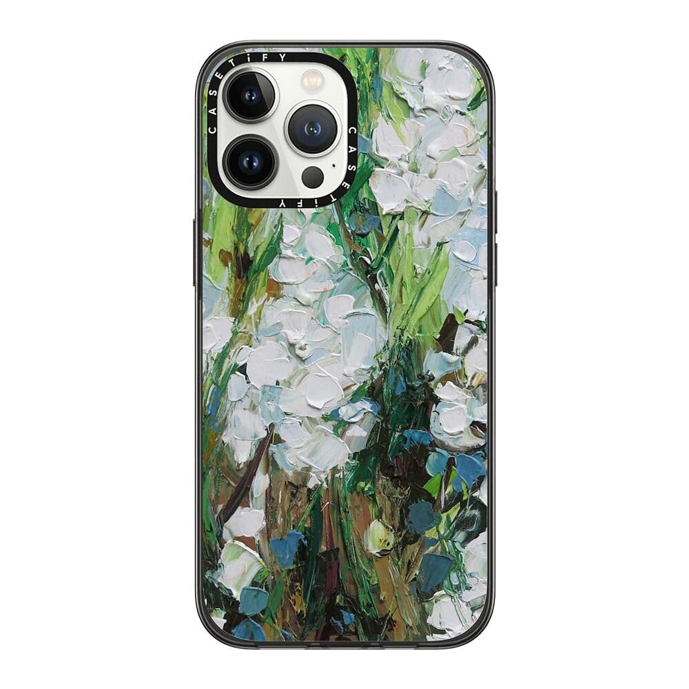 CASETiFY Compact iPhone 13 Pro Max Case [2X Military Grade Drop Tested / 4ft Drop Protection] - Wild Squill Flowers - Clear Black — image 1