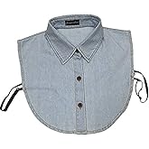 LANGUGU Unisex Stylish Detachable Half Shirt Blouse False Collar Solid Color Denim Fake Collar
