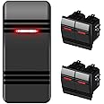 5PACK Car-ling 3Pin Rocker Switch, Spst On-Off Waterproof Carl-ing Switches with Red Light 12V 20Amp 24V 10Amp