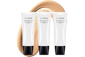 QUAAM 3PCS Skin Tone Adjusting CC Cream SPF 50,Cosmetics CC Cream Face Sunscreen and Foundation,makeup Primer Moisturizing Skin Concealer Brightening Skin Tone