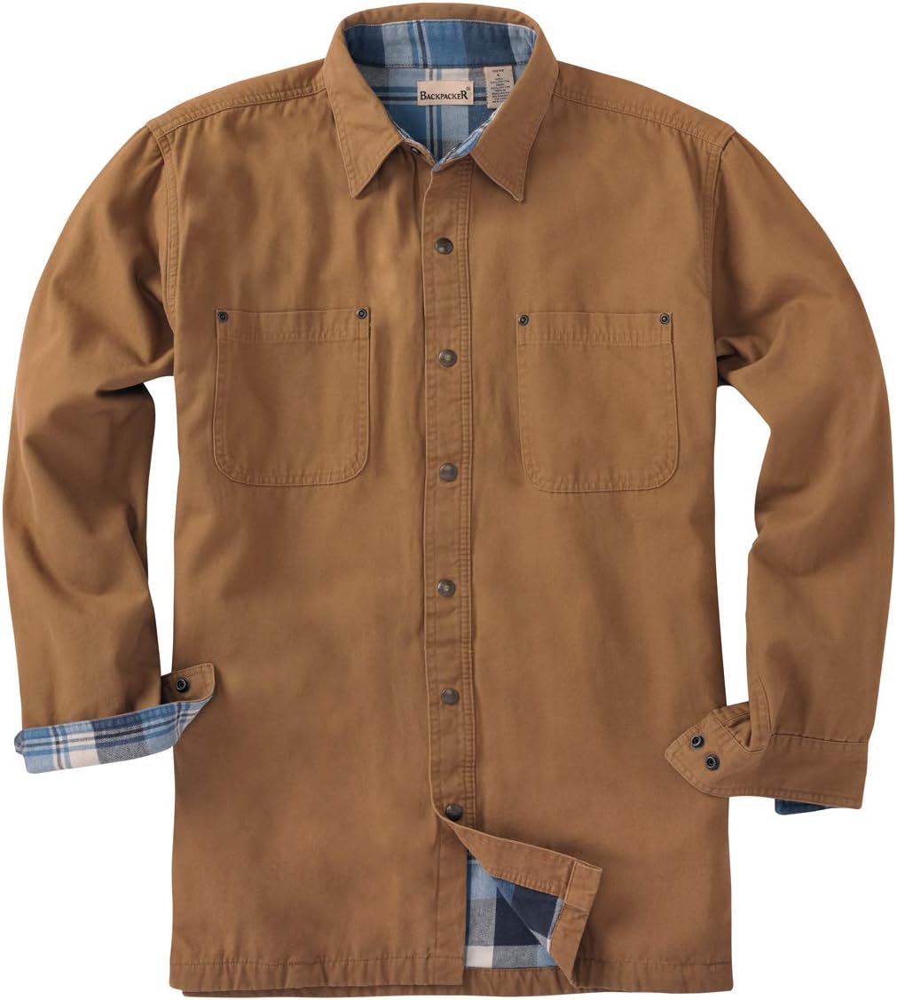 Backpacker Men's BP7006 Canvas Shirt Jacket with Flannel Lining