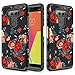 Townshop LG V20 Case, Hard Impact Dual Layer Shockproof Bumper Case for LG V20 - Red Rose