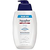 Aquaphor Baby Wash and Shampoo, Unscented Baby Shampoo and Wash, 25.4 Fl Oz Pump Bottle