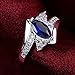 Fashion Lady Jewelry Blue Ocean Diamond Crystal Silver Finger Ring