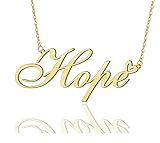 AOLO Hope Heart Name Necklace 18k Gold Plated