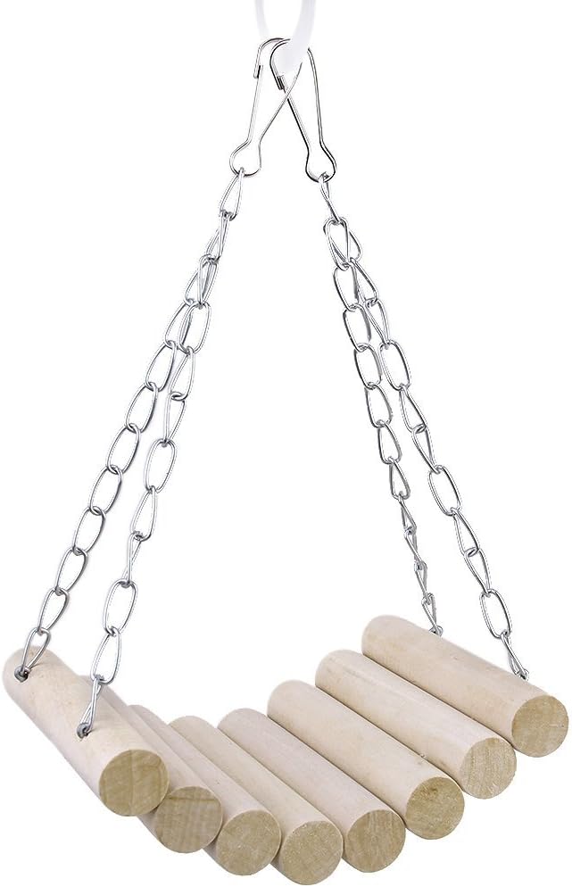 Hanging Swing SODIAL(R)Hanging Swing Wooden Toy for Mouse Hamster