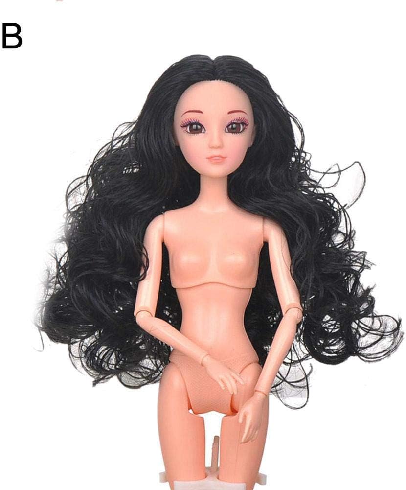 Flickering BJD Naked Doll 1/6 SD Doll,12 Movable Jointed+DIY 3D Head Acrylic Eyes+Basic Makeup,Dolls Making Dress DIY