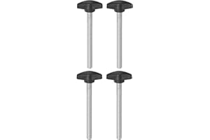HARFINGTON 4pcs Tee Wing Thumb Screws M8 x 80mm Standard Male Thread Plastic T Handles Hand Clamping Knobs Grip Thumbscrew, Black