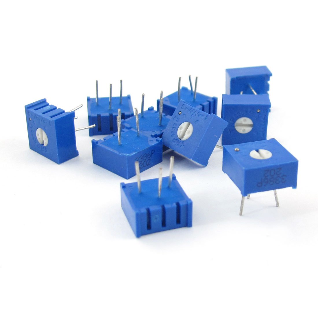 sourcing map 3386P-1-202 2K Ohm Through Hole DIP Mounting Type Trimmer Potentiometers 10 Pcs