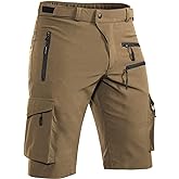 Men's Mountain Bike Shorts Stretch Hiking Cargo Shorts Quick Dry with Zipper Pocket for Bicycle Cycling Casual Golf