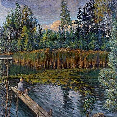 Angler von N. Belsky Fischer Fluss Fliese Wandbild Küche Spritzschutz Marmor Keramik - Bild 29 von 36