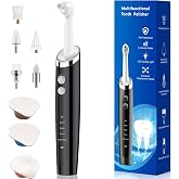 Pelzzle Tooth Polisher Electric for Daily Cleaning 5 Modes 3 Polish Pastes | Rechargeable Electric Dental Teeth Polisher with 5 Brush Heads 5 Speed Modes, Waterproof LED Light, Whitening and Polishing