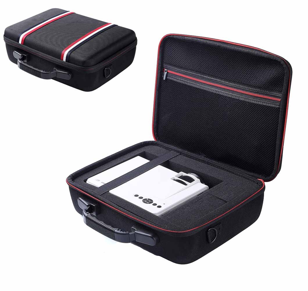 Esimen Hard Travel Case for DBPOWER T20 1500 Lumens LCD Mini Projector Multimedia Home Theater Video Projector EVA Carrying Bag (Black)