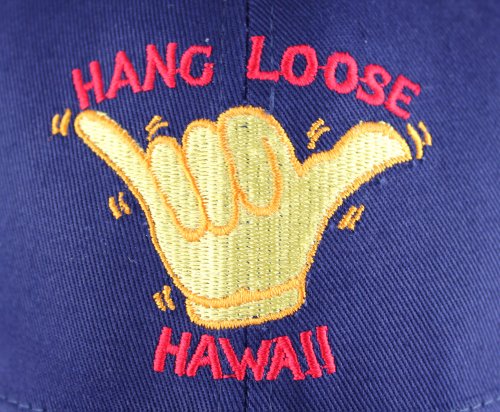 Embroidered Hang Loose Hawaii cap hat, Navy