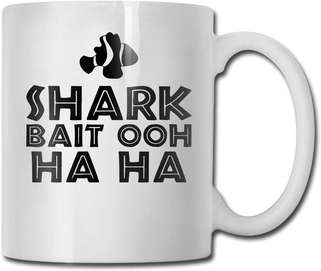 Shark Bait Hoo Haha Funny Coffee Mug Tea Cup, Novelty Birthday Gift Ideas For Men Women Friend(11 Oz)