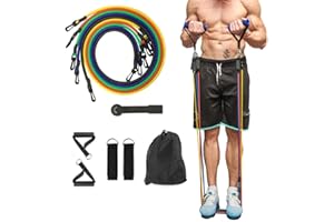 11 Peças Elástico Extensor Exercicio Funcional Até 100 libras Kit Elástico Extensor Treinamento Pilates Exercícios Academia Acessórios