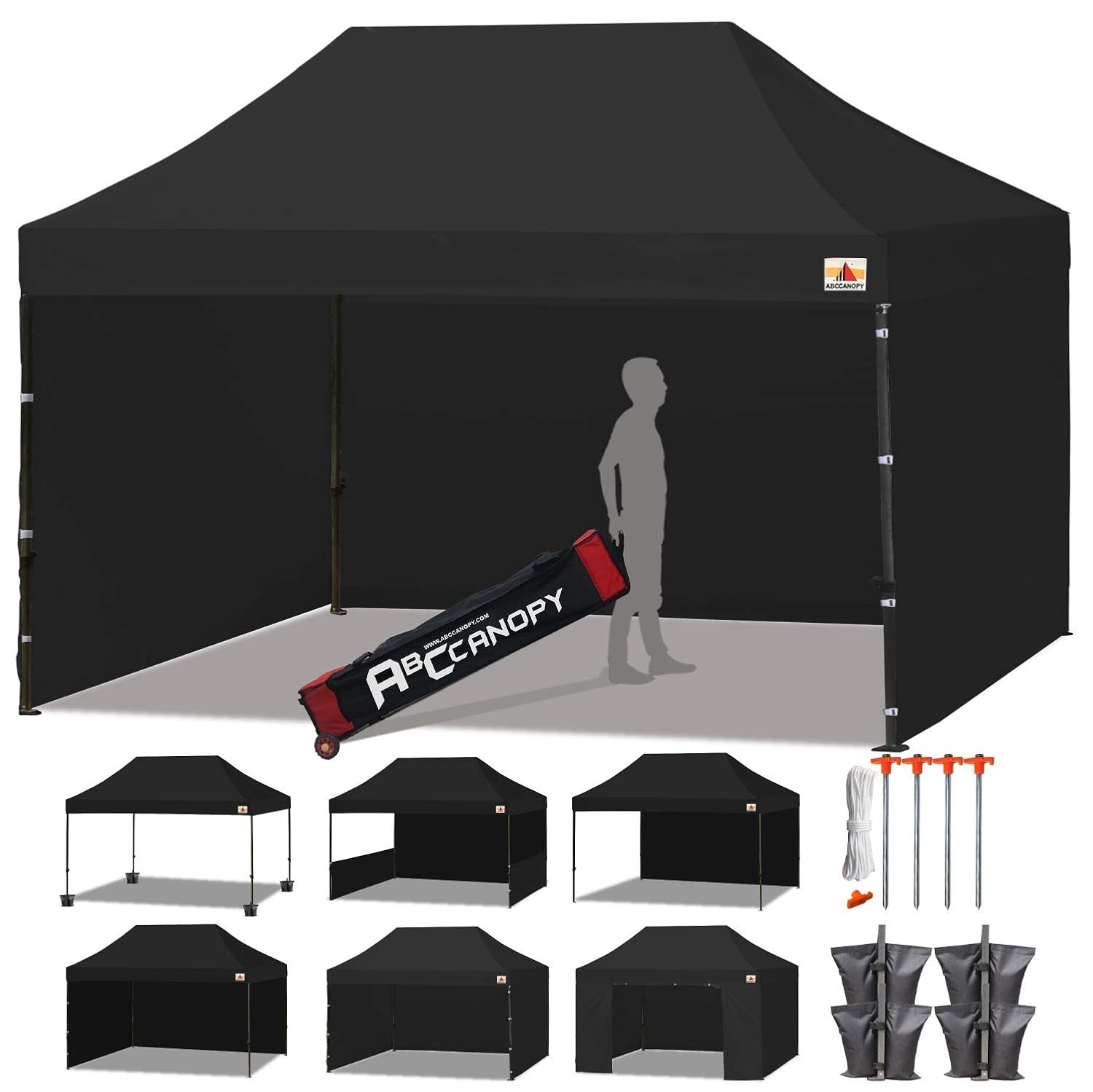 ABCCANOPY Patio 3x4.5 Gazebo Fully Waterproof Heavy Duty Pop Up Gazebo with 4pcs walls+Wheel bag ABCCANOPY Patio 3x4.5 Gazebo Fully Waterproof Heavy Duty Pop Up Gazebo with 4pcs walls+Wheel bag